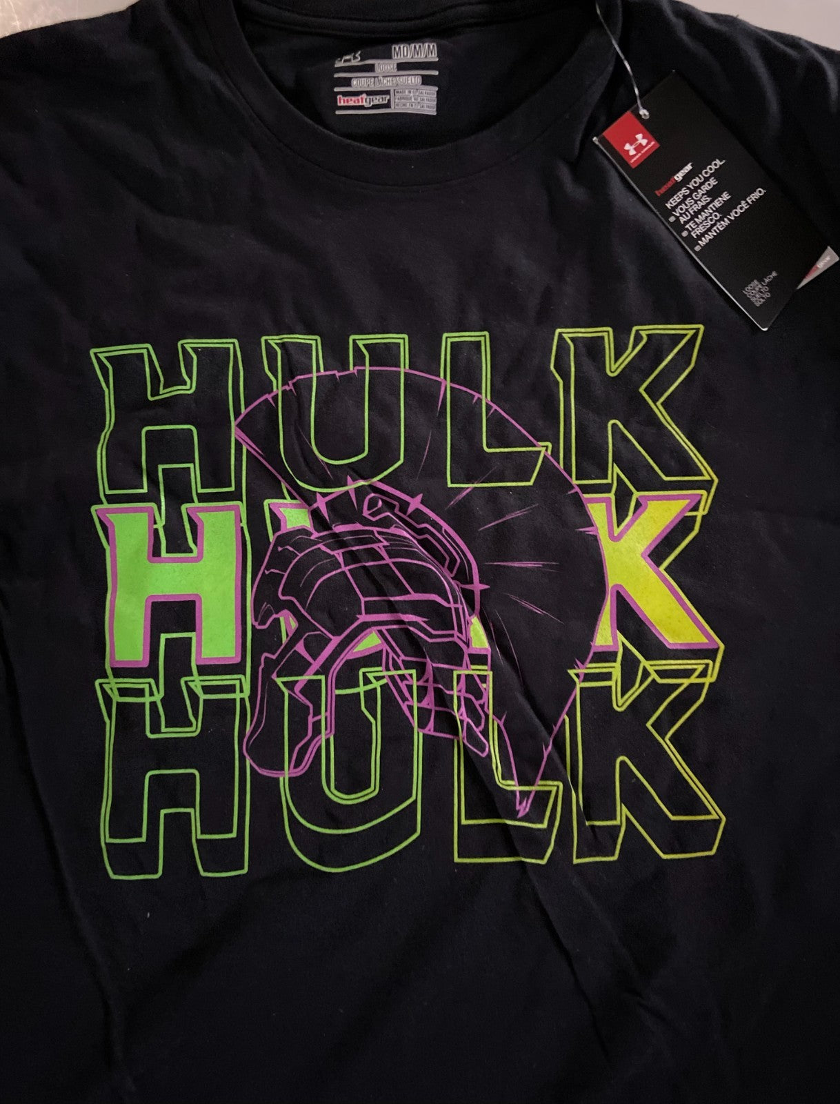 Under Armour HeatGear  Men's Marvel The Hulk T- Shirt New   Size Medium