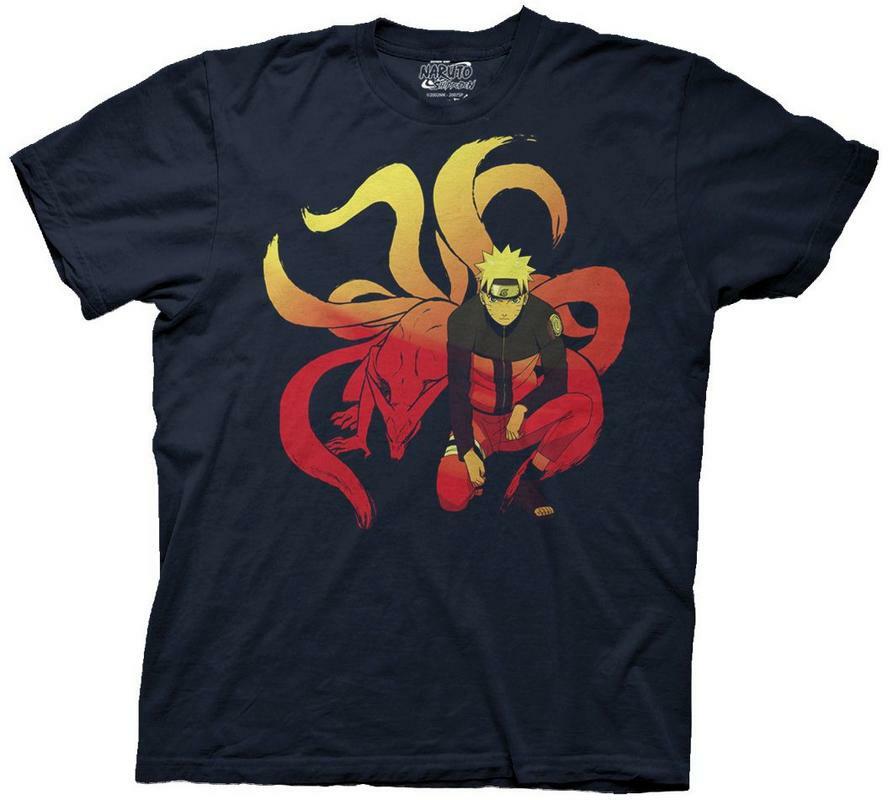 Naruto Shippuden "Tails" Japanese Anime Mens Adult T-shirt.  Available Sm to 2x