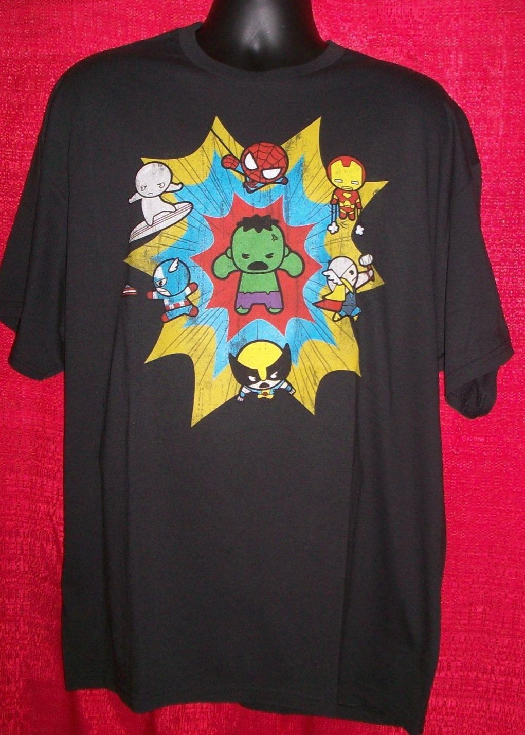 Marvel Kawaii Characters Mens Adult XL Unisex T-Shirt - NOS 
