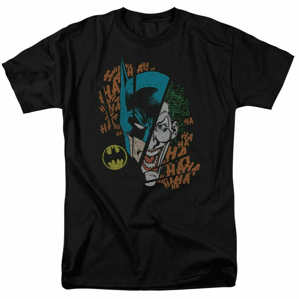 DC Comics Batman & Joker "Split Faces" Mens Unisex T-Shirt -Available Sm to 3x