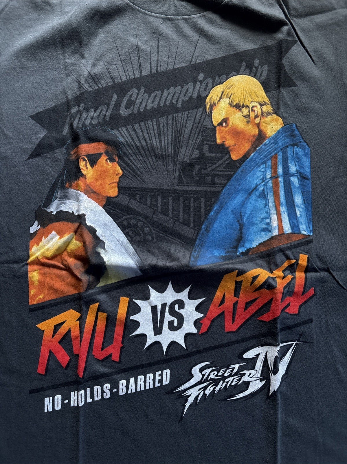 Street Fighter "Ryu vs Abel" Men Large Unisex T-Shirt -New -10+ Years old