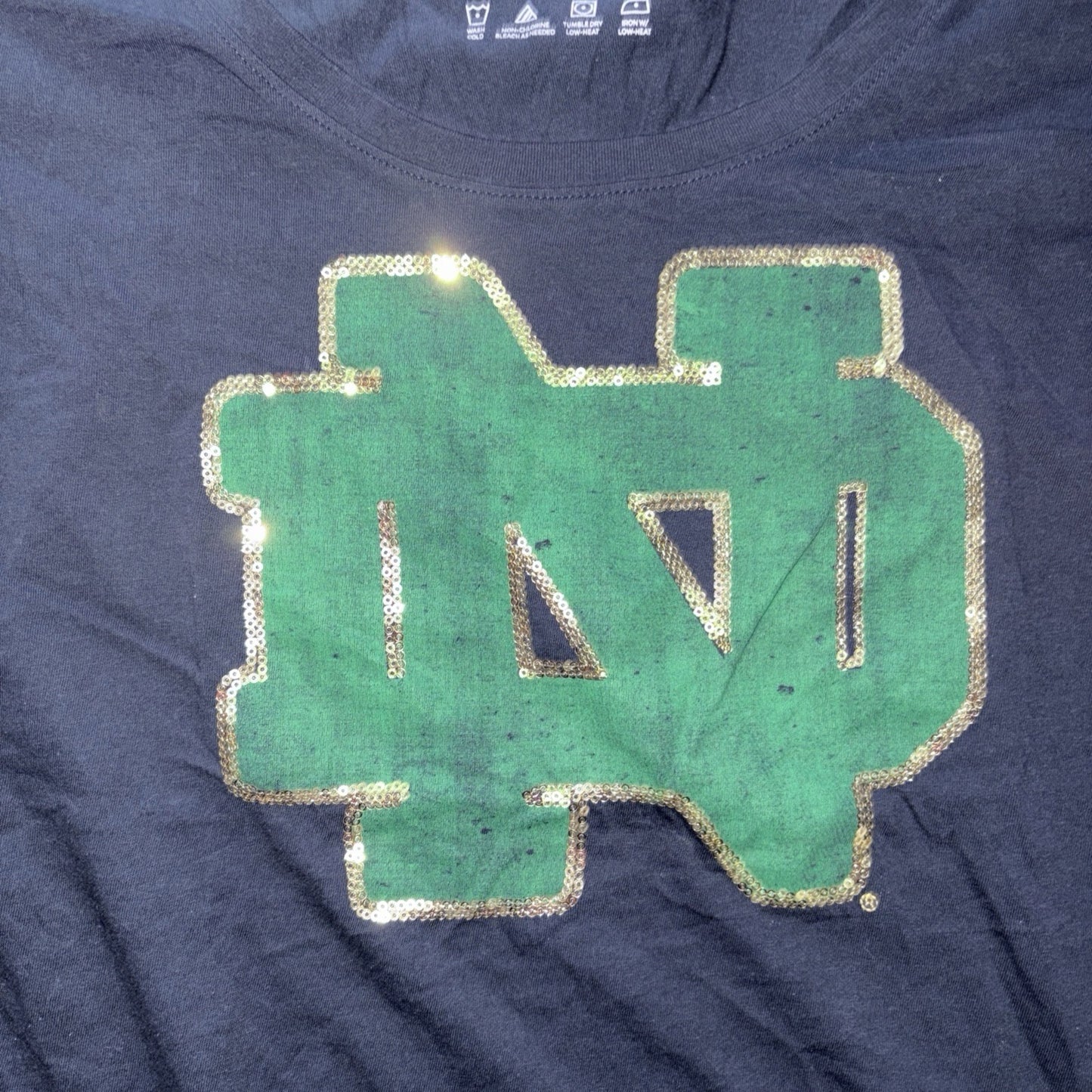 Notre Dame "Sequence” Women xL Relaxed Fit T-Shirt by Majestic-New old stock