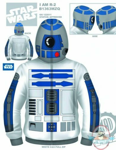 Star Wars R2D2 "Droid" Premium Mens Adult Unisex Costume Hoodie - L, XL, 2XL
