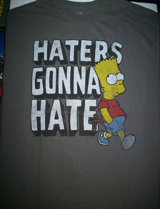 Bart Simpson “Haters Gonna Hate” Mens XL Unisex T-shirt - New