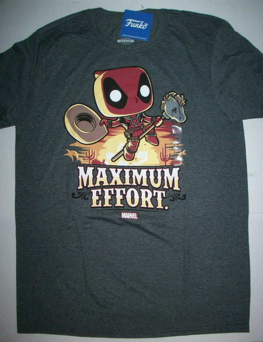 Marvel Kawaii Deadpool Maximum Effort Med. Adult Unisex T-Shirt - New