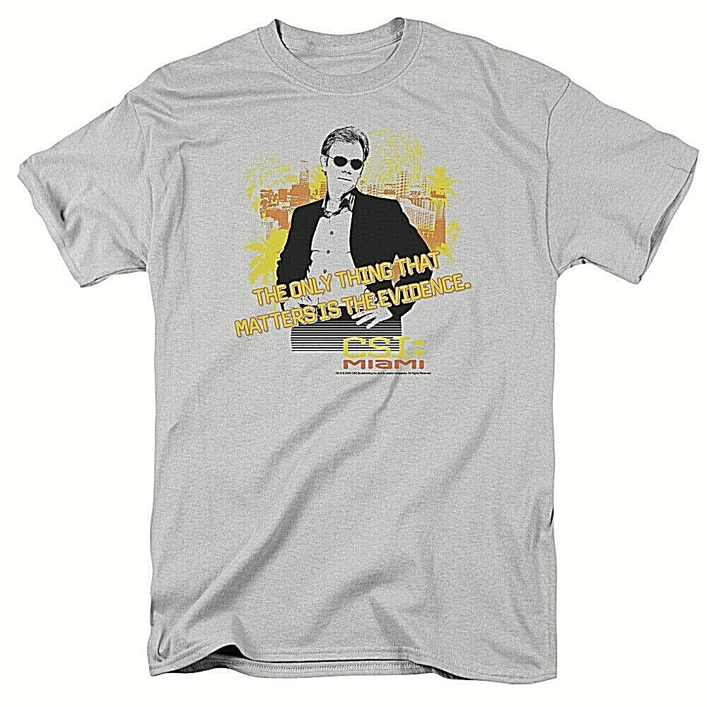 C.S.I. Miami "All That Matters is the Evidence" Mens T-Shirt. Available Sm to 3x