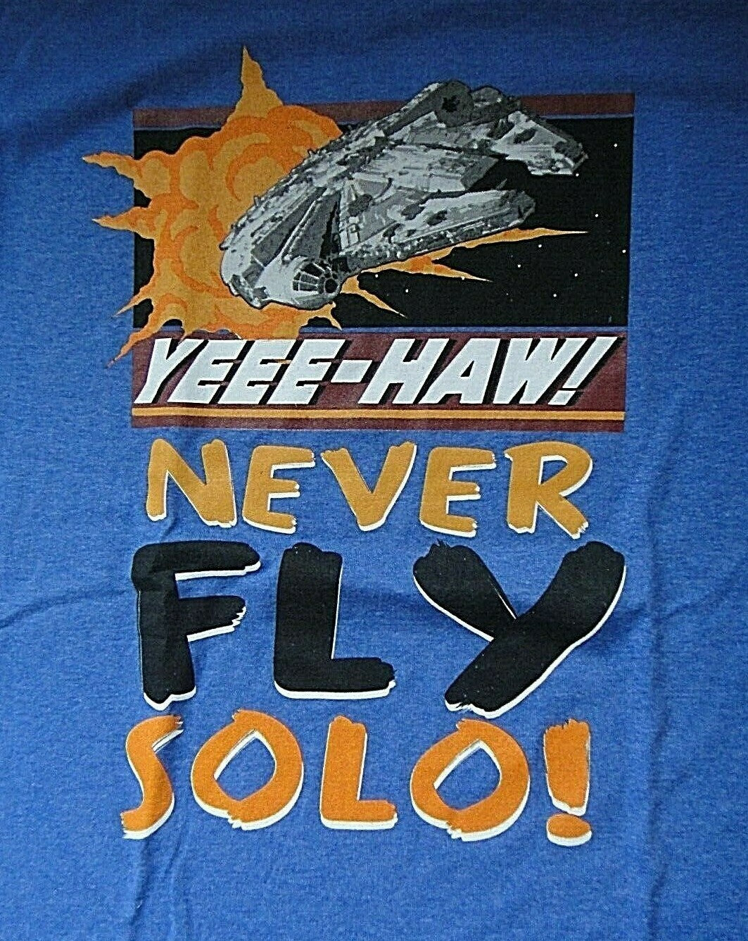 Star Wars "Hee-Haw Never Fly Solo" Mens Large Adult Unisex T-Shirt - New