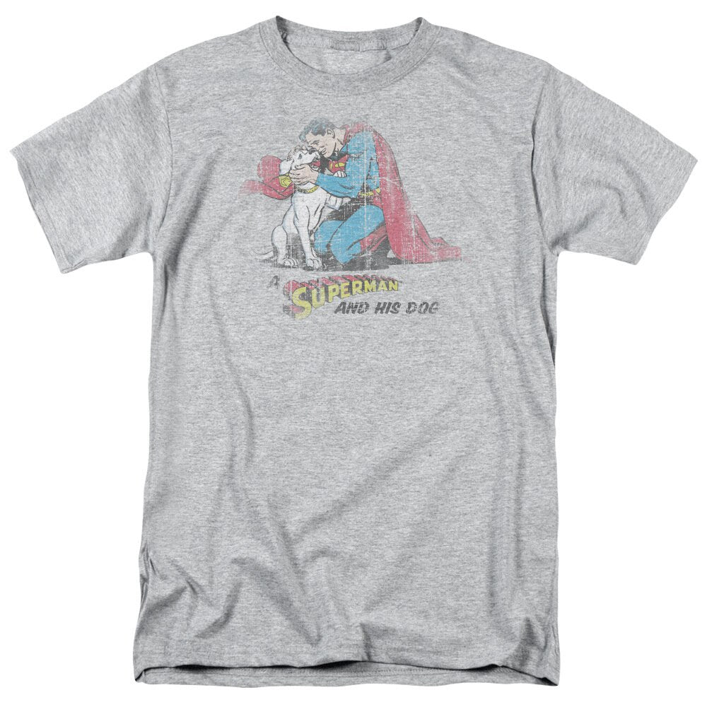 Superman-And his dog adult unisex t-shirt