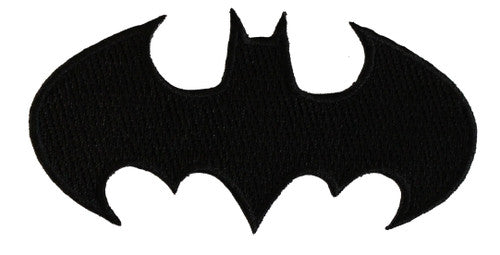 DC Comics Batman "Black Logo" Embroidered Patch -new