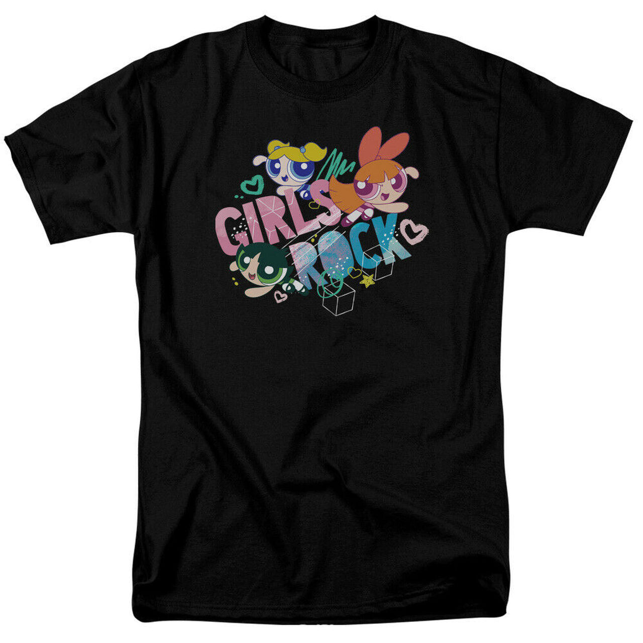 Powerpuff Girls "Girls Rock" Mens Unisex T-shirt -Available in Sm to 3x