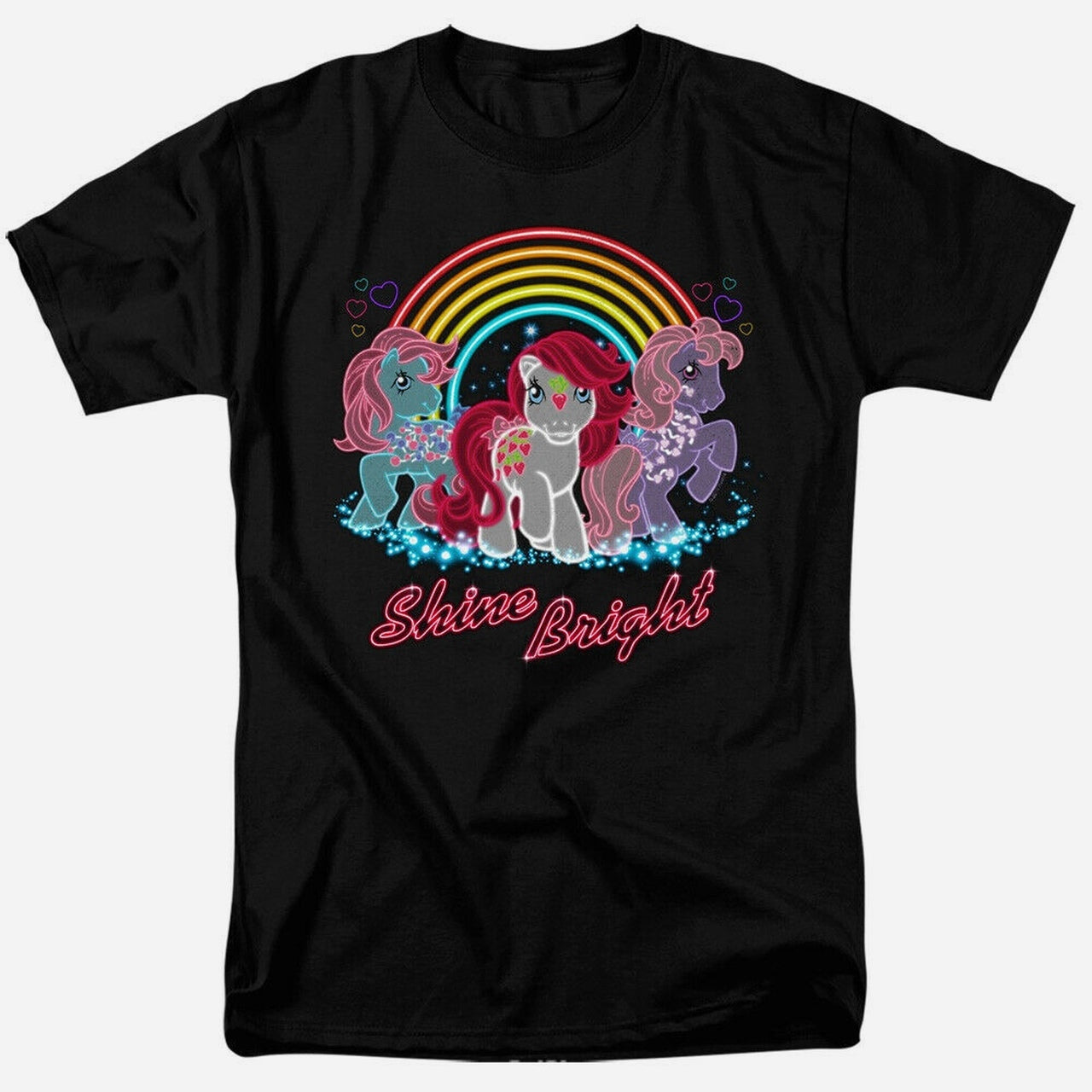 My Little Pony "Neon Ponies-Shine Bright" Mens Unisex T-Shirt Available Sm to 3x
