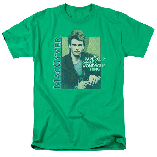 MacGyver Wonderous Paperclip Adult/Unisex Tshirt S-2X
100% Cotton High Quality Pre Shrunk Machine Washable Tshirt