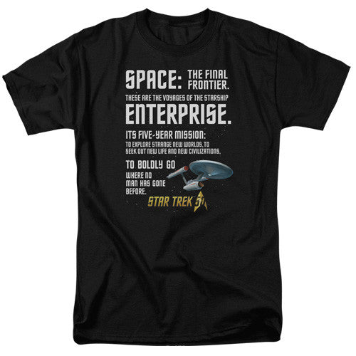 star trek intro adult unisex tshirt
100% Cotton High Quality Pre Shrunk Machine Washable T Shirt