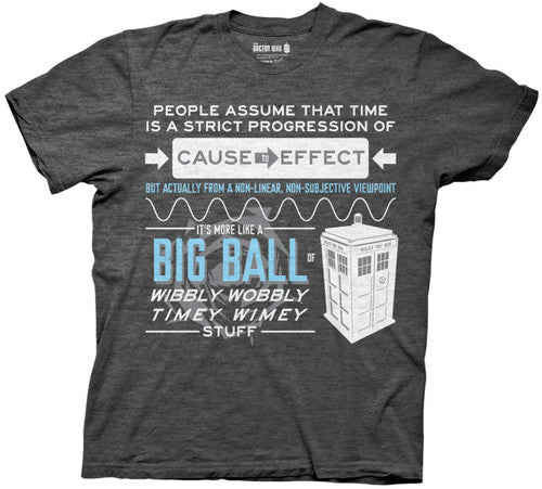 Doctor  Who Wibbly Wobbly Quote  Adult/Unisex Size S-2X