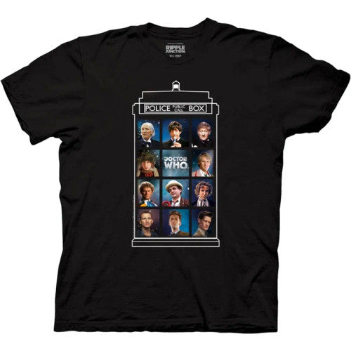 Dr Who 11 Doctor Collage Adult/Unisex Tshirt Size S-3X