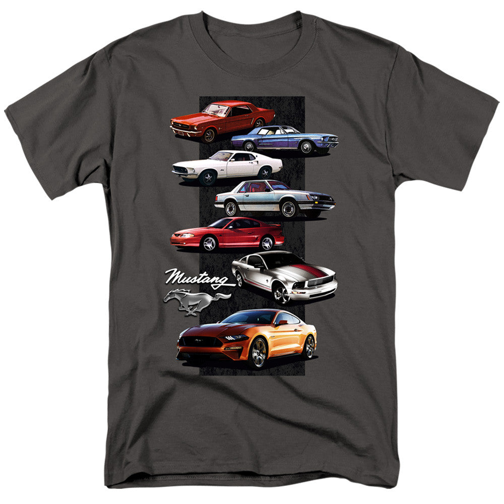 Ford Mustang "History 1965 to Present" Mens Unisex T-Shirt. Available Sm to 5x
