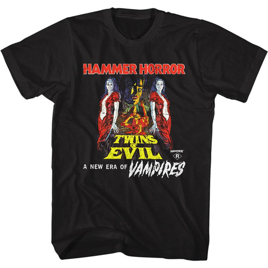 Hammer Horror-Twins of Evil  Adult Unisex Tshirt  Size S-2X