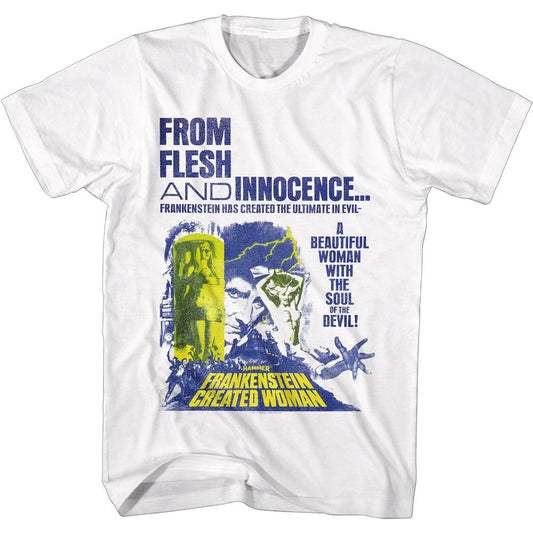 Hammer Horror Flesh and Innocence Adult Unisex Tshirt Size Small-2X
100% Cotton High Quality Pre Shrunk Machine Washable T Shirt