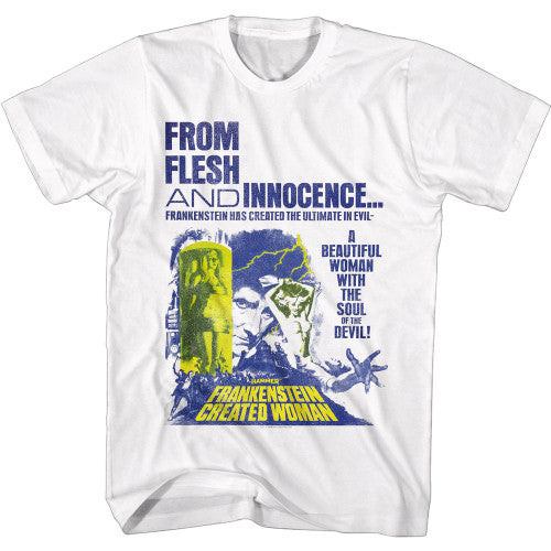 Hammer Horror- From Flesh and  Innocence Adult Unisex Tshirt  Size S-2X