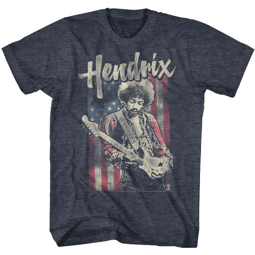 Jimi Hendrix -Flag Hendrix Adult/Unisex Tshirt Size S-2X