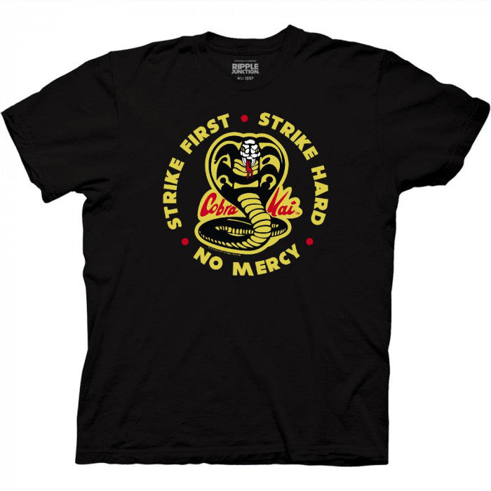 Cobra Kai Strike First Strike Hard Adult Unisex Tshirt Size S-2X
100% Cotton High Quality Pre Shrunk Machine Washable T Shirt