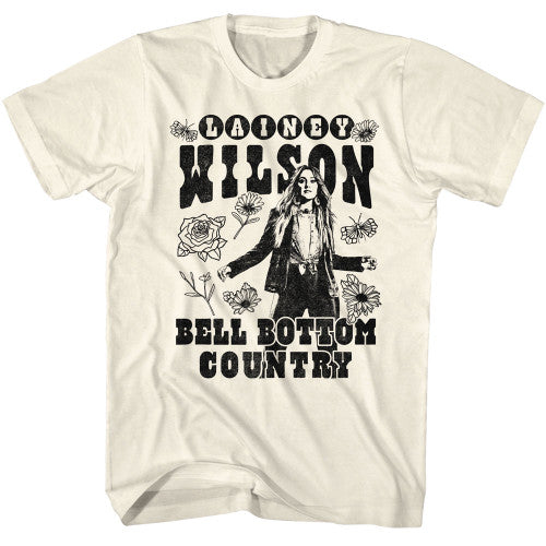 Lainey Wilson -BW Floral Bellbottom Adult/Unisex Tshirt Size S-2X