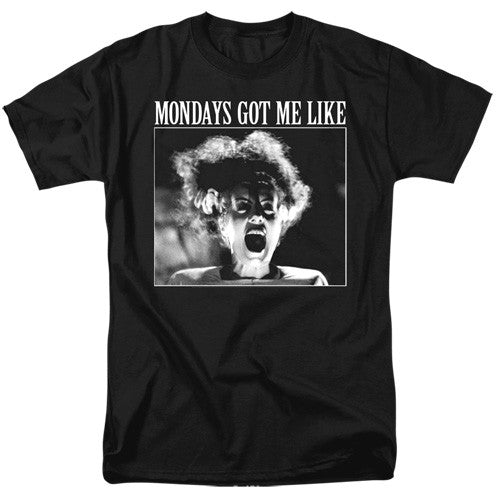 Universal Monsters-Monday Monsters (Bride of Frankenstein) Adult Unisex Tshirt Size S-2X
100% Cotton High Quality Pre Shrunk Machine Washable T Shirt