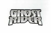 4 inches wide.  The Ghost Rider Modern logo embroidered patch. Sew on or iron on. New.

Please note we will always combine shipping on like items.  Any additional patch or pin will ship for 50 cent per item.  Any additional payment will be reimbursed to your Paypal account.  Thank You.