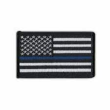 3.25 inches wide,  a new Police "The Thin Blue Line" USA Flag embroidered patch. Sew on or Iron on. 
 
Please note we will always combine shipping on like items.  Any additional patch or pin will ship for 50 cent per item.  Any additional payment will be reimbursed to your Paypal account.  Thank You.
