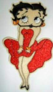 Betty Boob "Holding Down Dress" Embroidered Patch -new