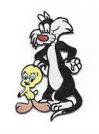 4 inches tall,  a new Tweety and Sylvester  (Looney Tunes) extra large embroidered patch.  Sew or iron on. New. 

Please note we will always combine shipping on like items.  Any additional patch or pin will ship for 50 cent per item.  Any additional payment will be reimbursed to your Paypal account.  Thank You.