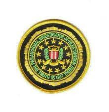 3.5 inches diameter, a new the X-Files "Paranormal Investigator Logo" embroidered patch. Sew or iron on. New.

Please note we will always combine shipping on like items.  Any additional patch or pin will ship for 50 cent per item.  Any additional payment will be reimbursed to your Paypal account.  Thank You.