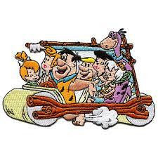 4 3/4 inches wide, a new Flintstones Cast in Flintmobile (Closing Credits) embroidered jacket patch. Sew on or iron.

Please note we will always combine shipping on like items.  Any additional patch or pin will ship for 50 cent per item.  Any additional payment will be reimbursed to your Paypal account.  Thank You.