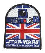 2 3/4" x 3 3/8", Star Wars Celebration 2016 London embrodiered patch. Sew on or iron on. New.

Please note we will always combine shipping on like items.  Any additional patch or pin will ship for 50 cent per item.  Any additional payment will be reimbursed to your Paypal account.  Thank You.