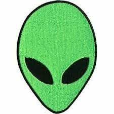 Fox Network's X-Files "Green Alien Face" Embroidered Patch -New