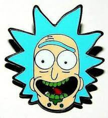 1 1/4 inches tall. a new Rick and Morty "Rick Drooling" metal enamel lapel pin with clutch back. New.

Please note we will always combine shipping on like items.  Any additional patch or pin will ship for 50 cent per item.  Any additional payment will be reimbursed to your Paypal account.  Thank You.