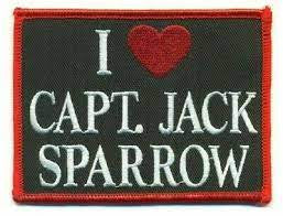 Disney "I Heart Capt. Jack Sparrow" Embroidered Patch