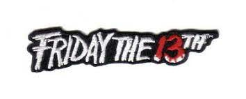 4.25 inches wide, Friday the 13th Movie Logo embroidered patch,  Sew on or iron. New.

Please note we will always combine shipping on like items.  Any additional patch or pin will ship for 50 cent per item.  Any additional payment will be reimbursed to your Paypal account.  Thank You.