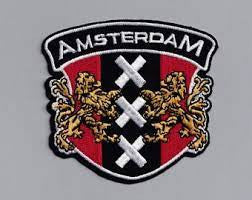 3 1/4" x 3 1/2", Amsterdam coat of arms embroidered patch. Sew or iron on. New.

Please note we will always combine shipping on like items.  Any additional patch or pin will ship for 50 cent per item.  Any additional payment will be reimbursed to your Paypal account.  Thank You.