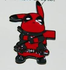 1. 1/2 inch high,  a new Pokemon Pikachu as Deadpool Spoof Metal Enamel Pin with clutch back.

Please note we will always combine shipping on like items.  Any additional patch or pin will ship for 50 cent per item.  Any additional payment will be reimbursed to your Paypal account.  Thank You.