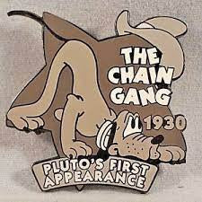 1.75 inches tall, Pluto "The Chain Gang" Pluto 1st Appearance 1930 enamel pin with clutch back. The pin is marked Disney FotoBall #41 of 101. New.

Please note we will always combine shipping on like items.  Any additional patch or pin will ship for 50 cent per item.  Any additional payment will be reimbursed to your Paypal account.  Thank You.