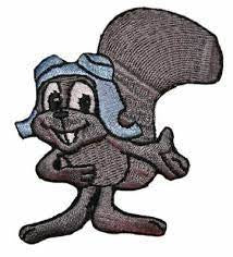 Rocky & Bullwinkle, "Rocky the Flying Squirrel" Embroidered Patch -new