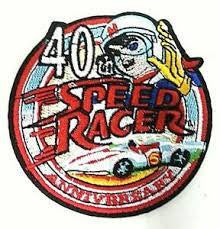 3.5 inches in diameter,  a new Speed Racer "40 Anniversary" Logo  embroidered patch. Sew on or iron on. New.

Please note we will always combine shipping on like items.  Any additional patch or pin will ship for 50 cent per item.  Any additional payment will be reimbursed to your Paypal account.  Thank You.