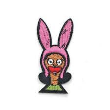 2 1/2 inches tall, a new Bob's Burgers "Louise" small embroidered patch. Sew on or iron on. 

Please note we will always combine shipping on like items.  Any additional patch or pin will ship for 50 cent per item.  Any additional payment will be reimbursed to your Paypal account.  Thank You.