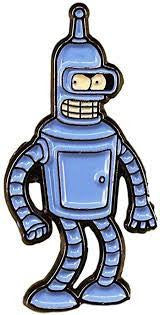 1. 1/8 inches tall, a new Futurama "Bender" Character enamel pin with a post and butterfly back.

Please note we will always combine shipping on like items.  Any additional patch or pin will ship for 50 cent per item.  Any additional payment will be reimbursed to your Paypal account.  Thank You.