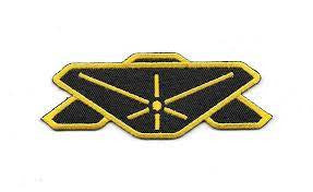 4 inches wide, a new Babylon 5 TV Series Command Logo Uniform embroidered patch. Sew on or iron on. New

Please note we will always combine shipping on like items.  Any additional patch or pin will ship for 50 cent per item.  Any additional payment will be reimbursed to your Paypal account.  Thank You.