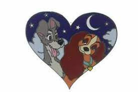 Lady and the Tramp "Under the Stars" Cloisonné Enamel Pin -new