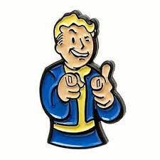 1 inches tall. Fallout "Pit Boy" Enamel Pin with clutch back. New.

Please note we will always combine shipping on like items.  Any additional patch or pin will ship for 50 cent per item.  Any additional payment will be reimbursed to your Paypal account.  Thank You.