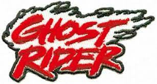 4 inches wide.  The Ghost Rider Classic logo embroidered patch. Sew on or iron on. New.

Please note we will always combine shipping on like items.  Any additional patch or pin will ship for 50 cent per item.  Any additional payment will be reimbursed to your Paypal account.  Thank You.