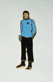 2.25 inches tall a new Star Trek: The Original Series Mister Spock Cloisonne PIn with pin back clutch.  The pin features a cut out of character standing. 

Please note we will always combine shipping on like items.  Any additional patch or pin will ship for 50 cent per item.  Any additional payment will be reimbursed to your Paypal account.  Thank You.